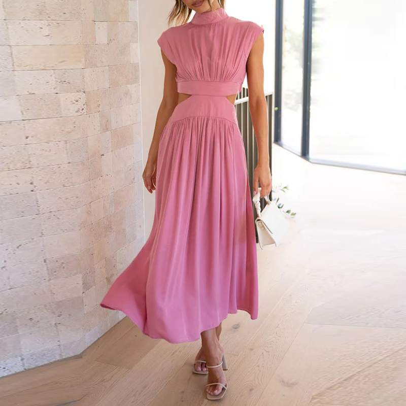 Valenzora - Midi dress with cut-outs and pleats