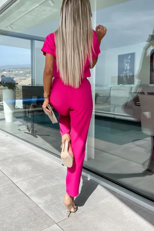 Valenzora | Elegant Keyhole Jumpsuit with Belt for Women