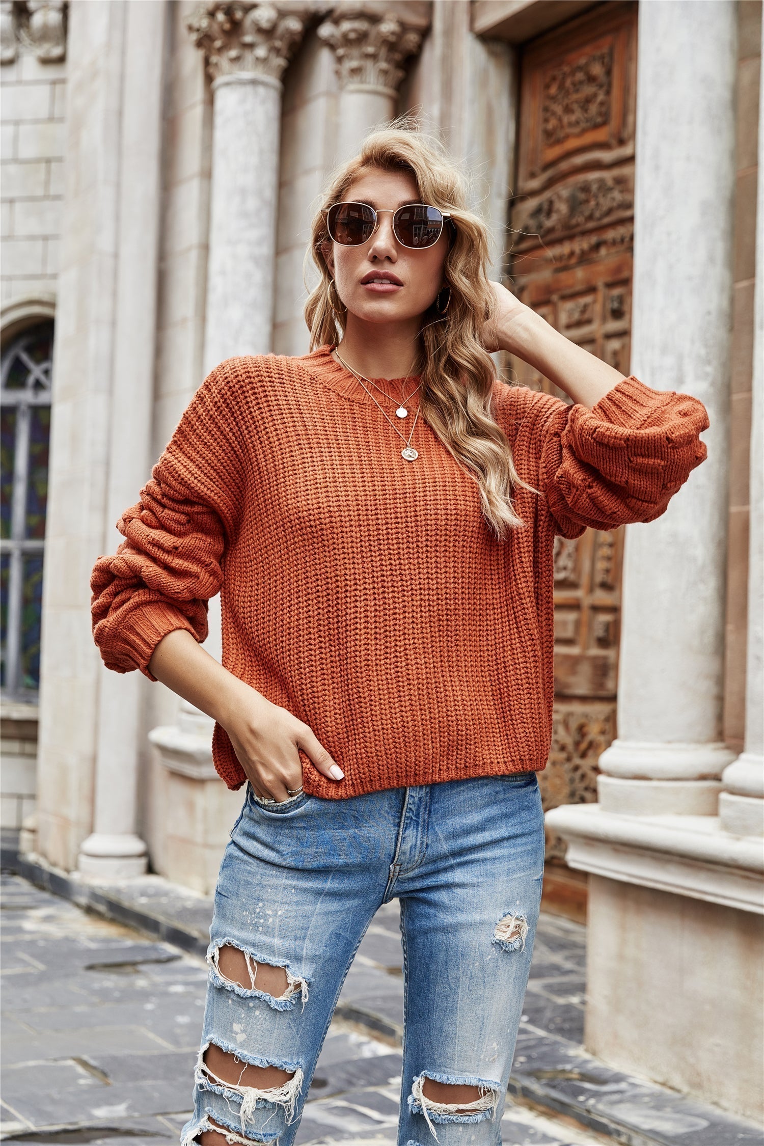 Valenzora Kurzer Pullover Strickpullover