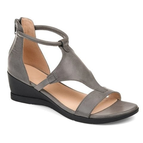 Valenzora - Casual wedge sandals with ankle straps | Open summer wedge sandals