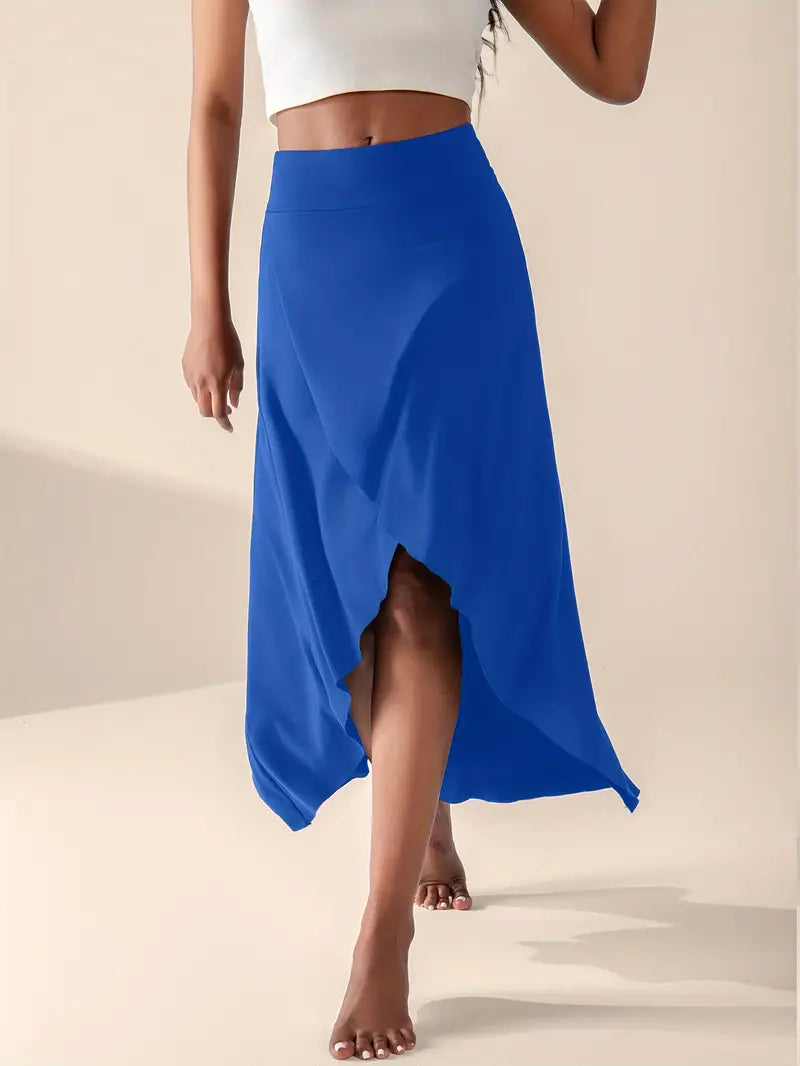 Valenzora | High-waisted slit skirt with pockets