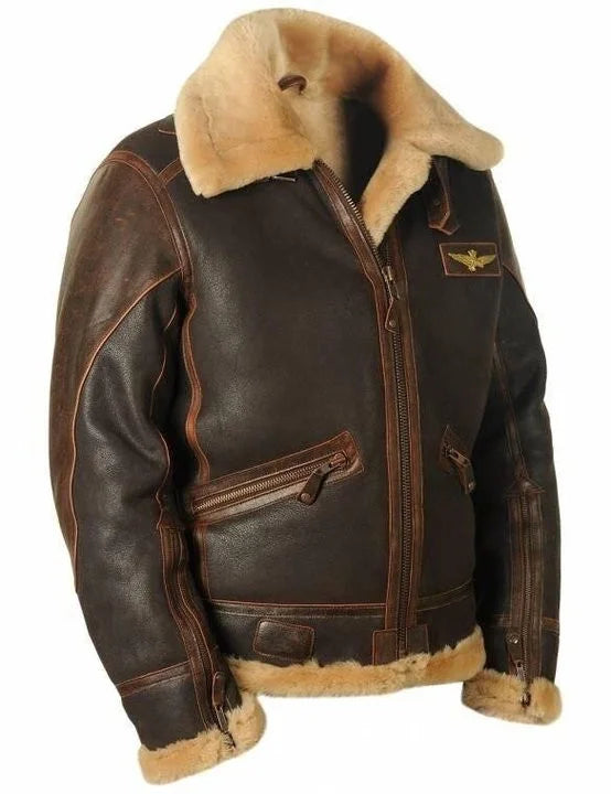 Valenzora | Vintage Charm: Sheepskin Pilot Jacket