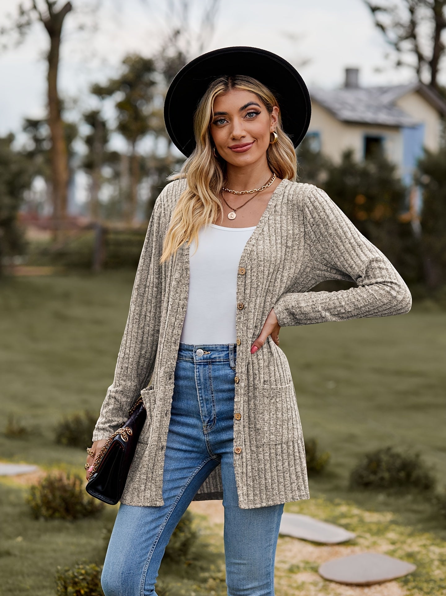 Valenzora Warm Ribbed Cotton Knit Cardigan for Women | Perfect for Casual Days
