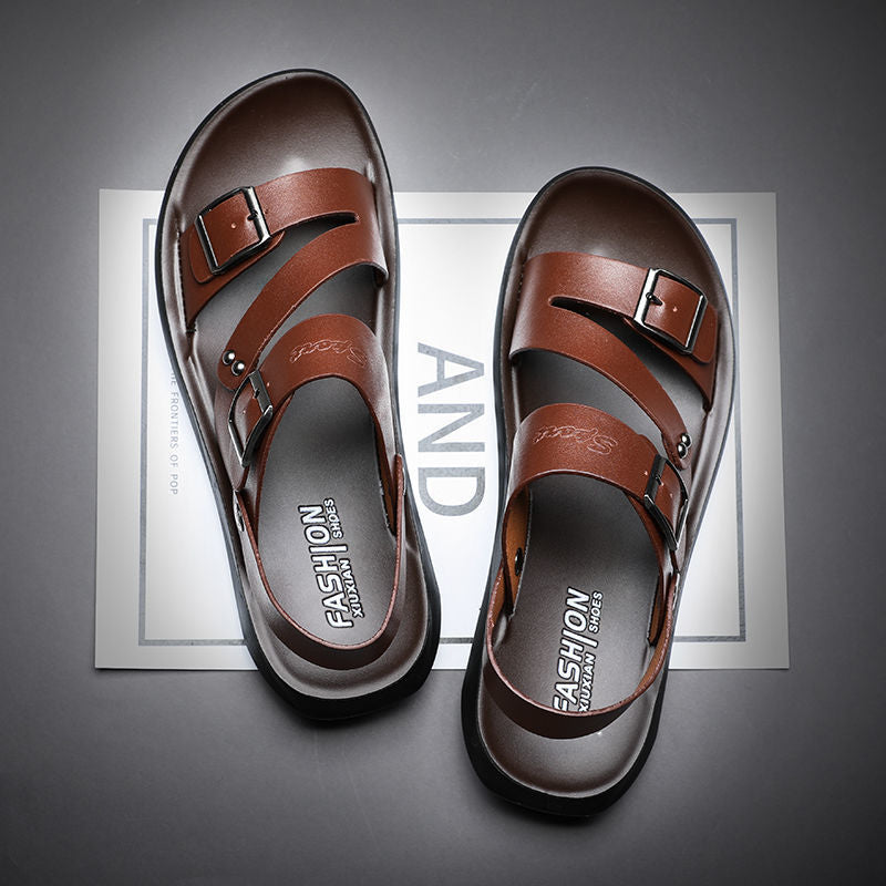 Valenzora | Split leather sandals with buckle