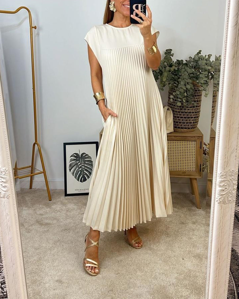 Valenzora | Ärmelloses elegantes Plisseekleid