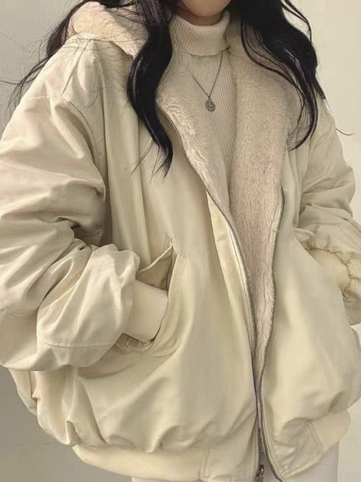 Comfortable reversible fleece hoodie jacket