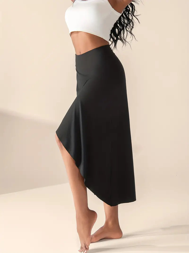 Valenzora | High-waisted slit skirt with pockets