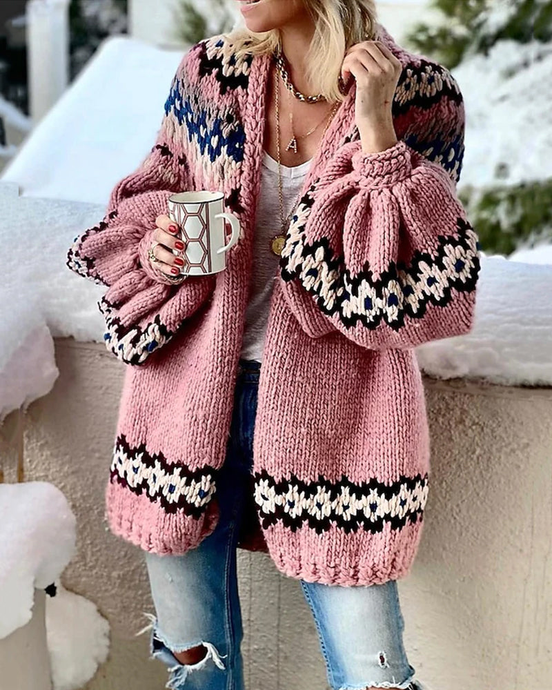Strickjacke mit Laternenärmeln