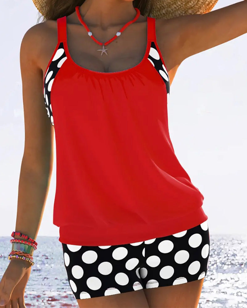 Valenzora | Swimsuit tank top with polka dot boxers