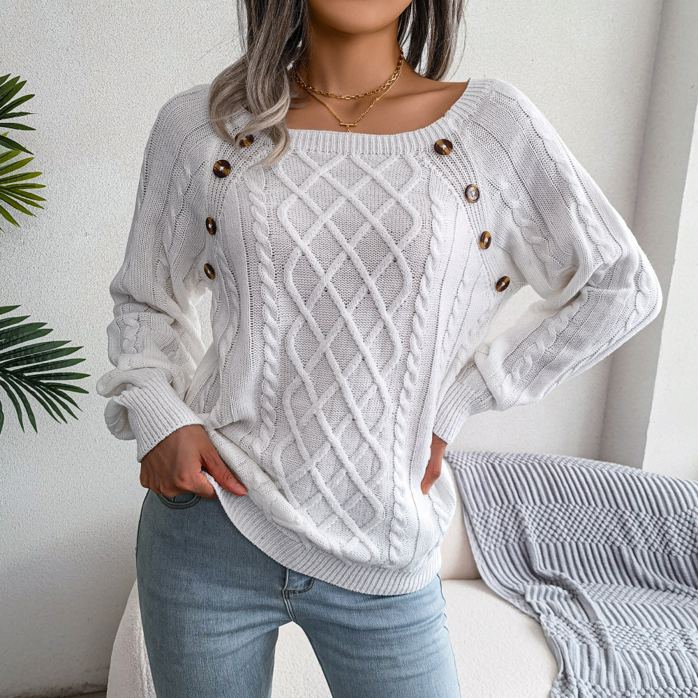 Modia™ - Fashionable square-neck sweater