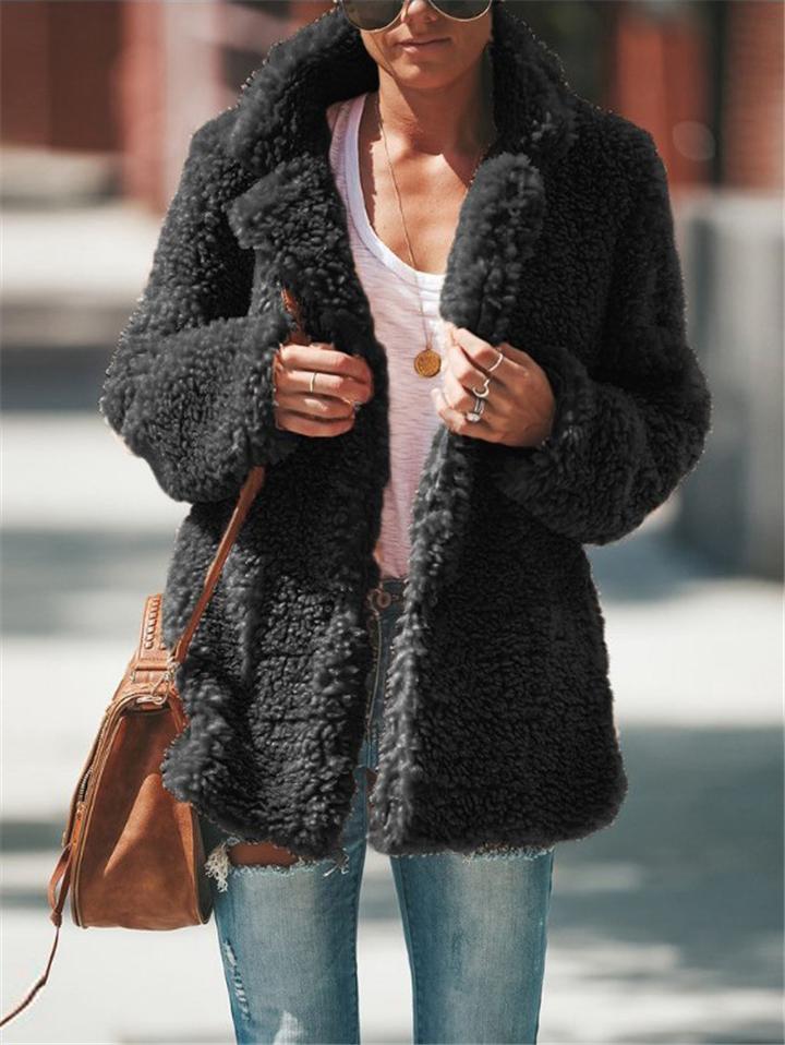 Valenzora | Women's Coats with Plush Teddy Bear Lightweight Fleece Coat Cozy Vintage Sherpa Coat