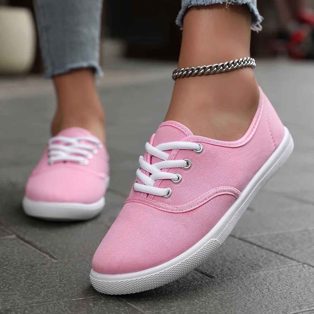 Valenzora | Bequeme Low-Top Canvas-Sneaker in Weiß
