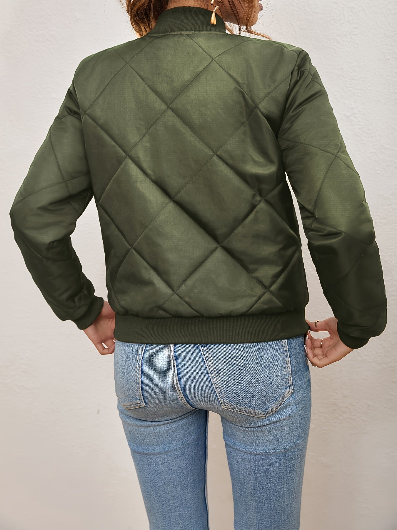 Valenzora | Argyle pattern bomber jacket for women