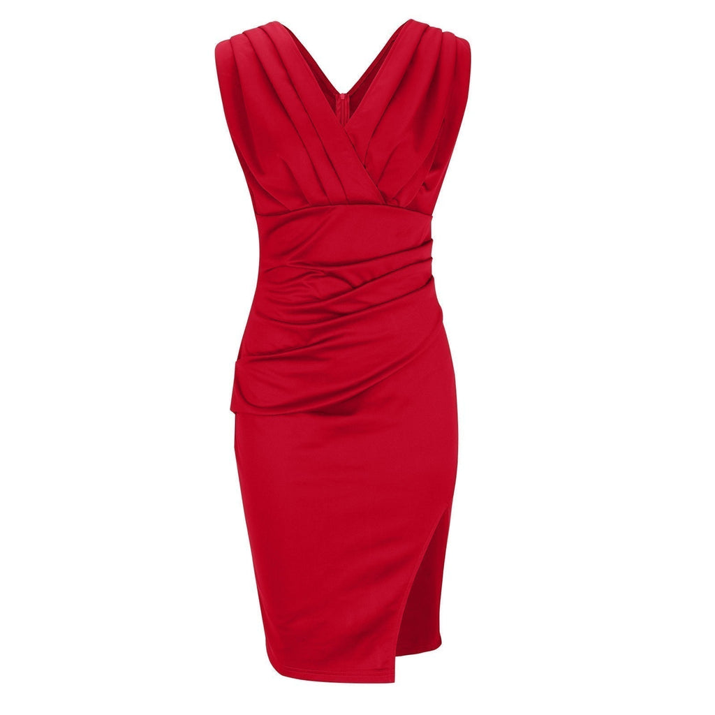Valenzora | V-neck dress with slit