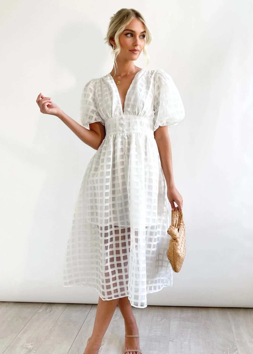 Valenzora | Midikleid mit Puffärmeln