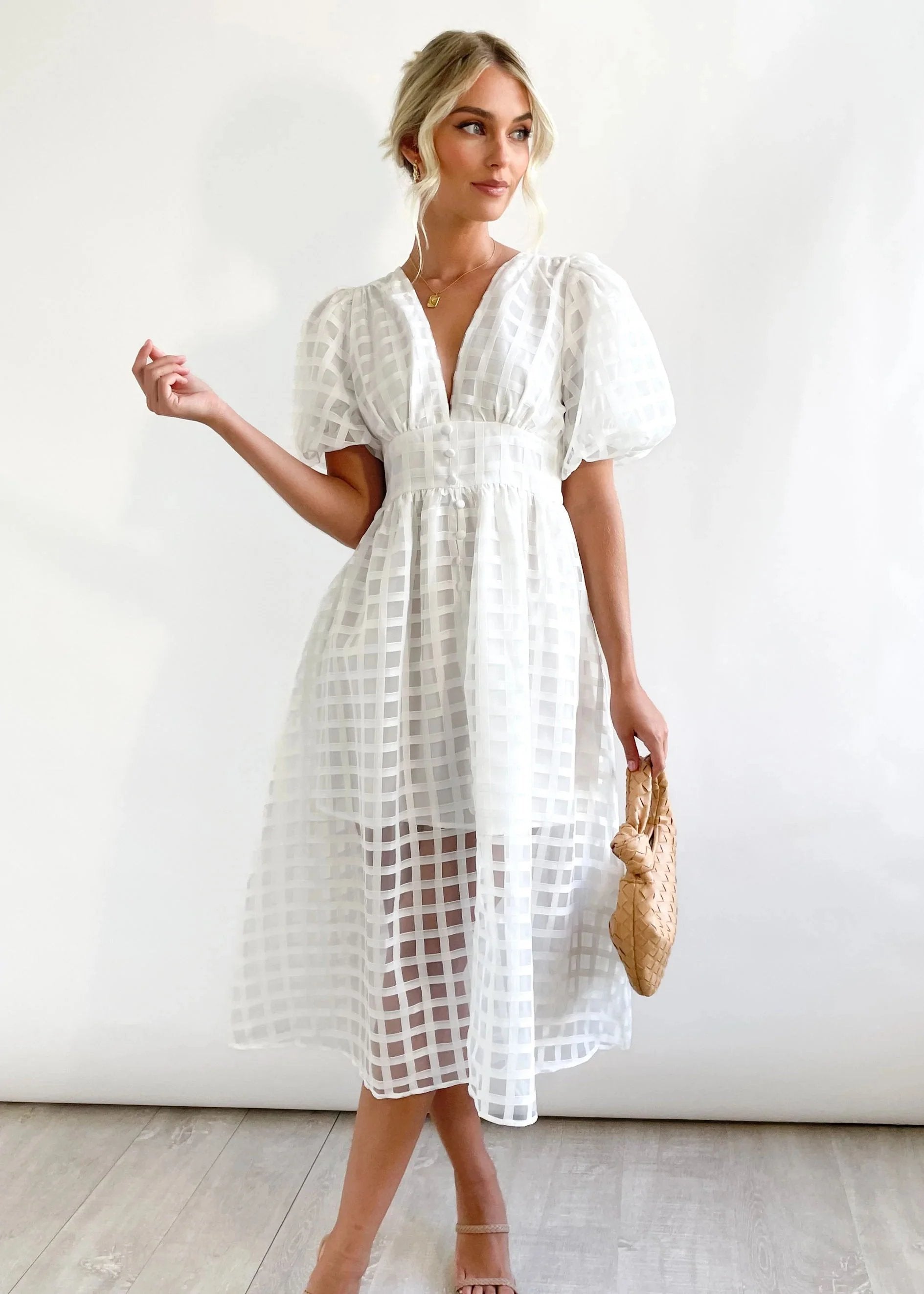 Valenzora | Midikleid mit Puffärmeln