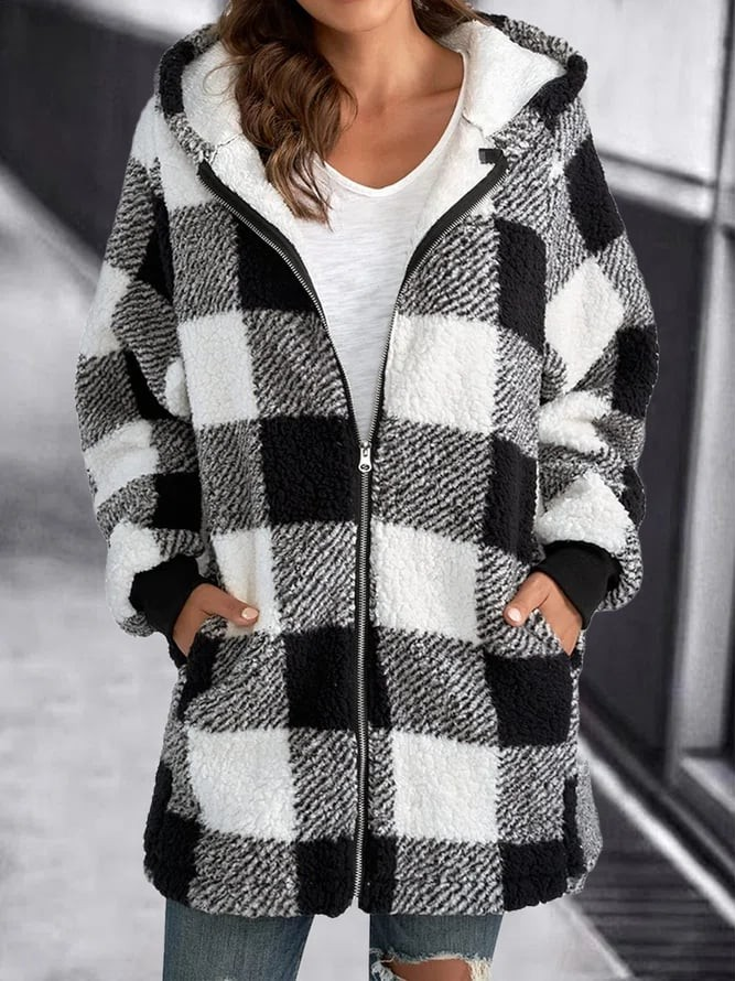 Valenzora | Karierte Kapuzenjacke für Damen