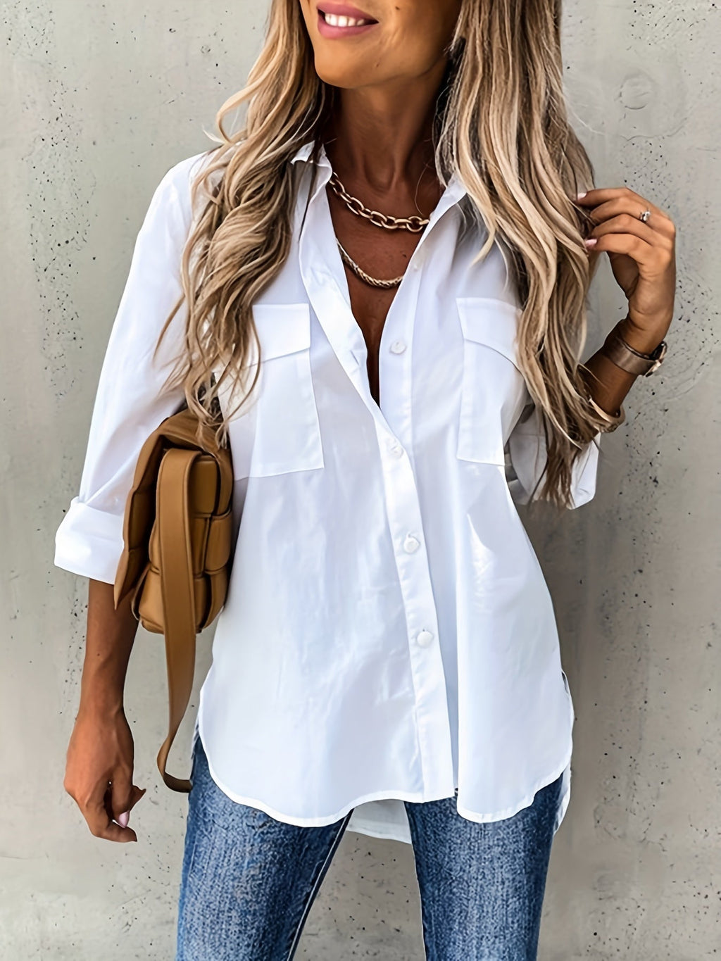 Valenzora | Women's sleeveless lapel collar shirt