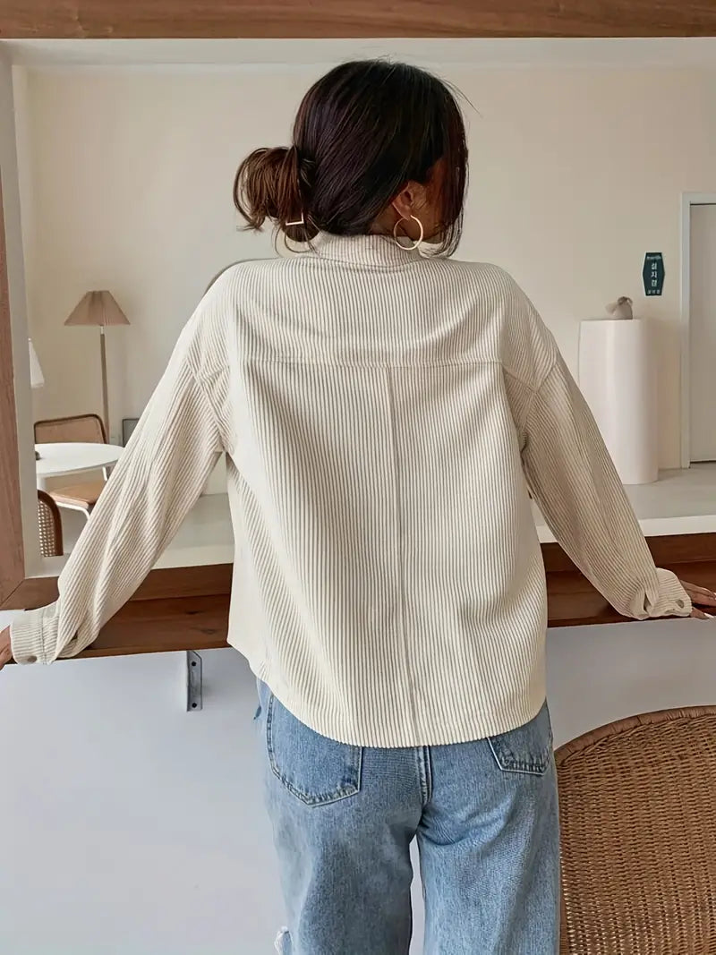 Valenzora | Long-sleeved corduroy jacket with buttons
