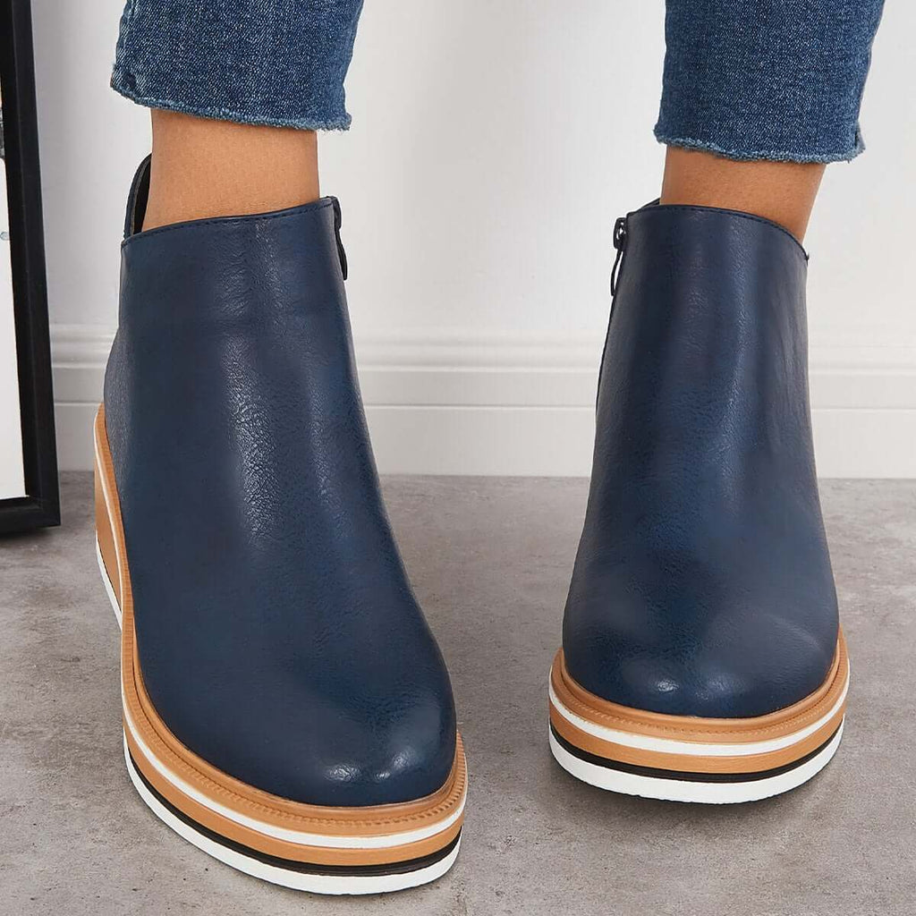 Valenzora - Stylish ankle boots with zipper and platform