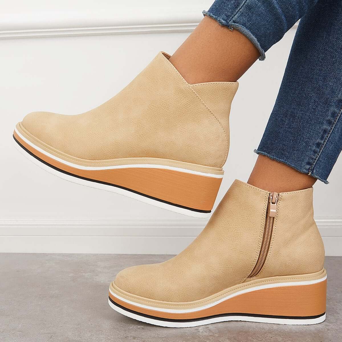 Valenzora - Stylish ankle boots with zipper and platform
