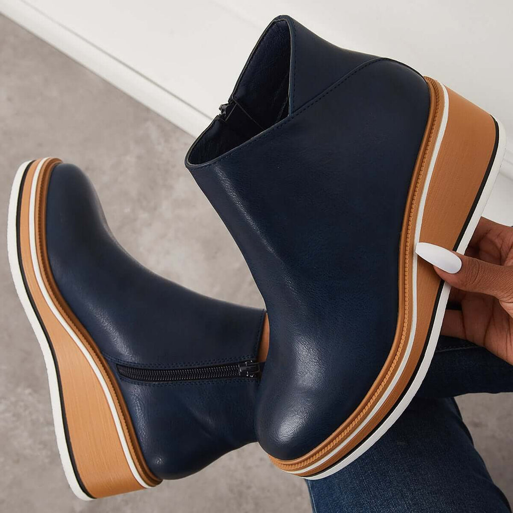 Valenzora - Stylish ankle boots with zipper and platform