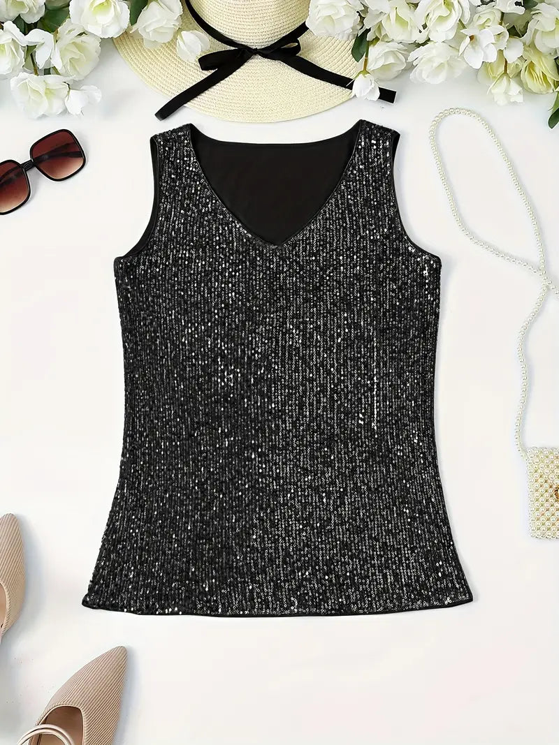 Valenzora | Elegant sleeveless top with sequins