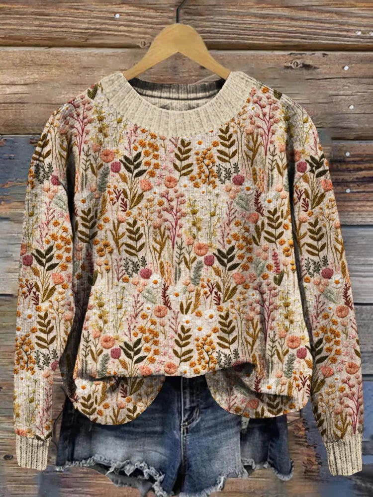 Valenzora | Bequemer floraler Pullover