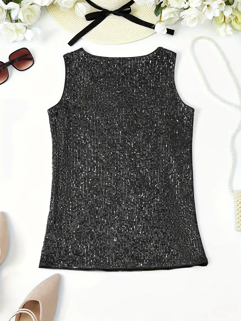 Valenzora | Elegant sleeveless top with sequins