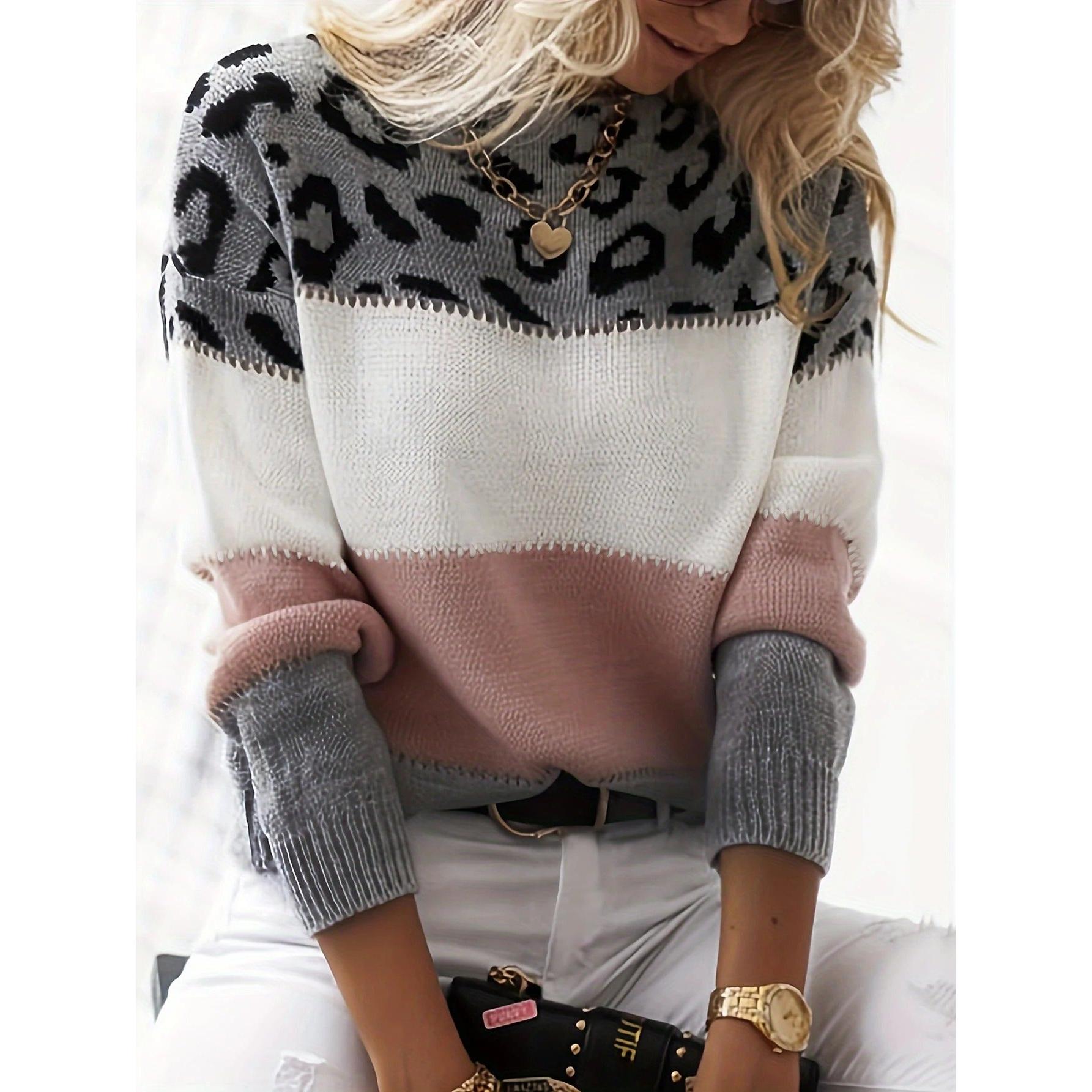 Valenzora - Leopardenmuster-Strickpullover
