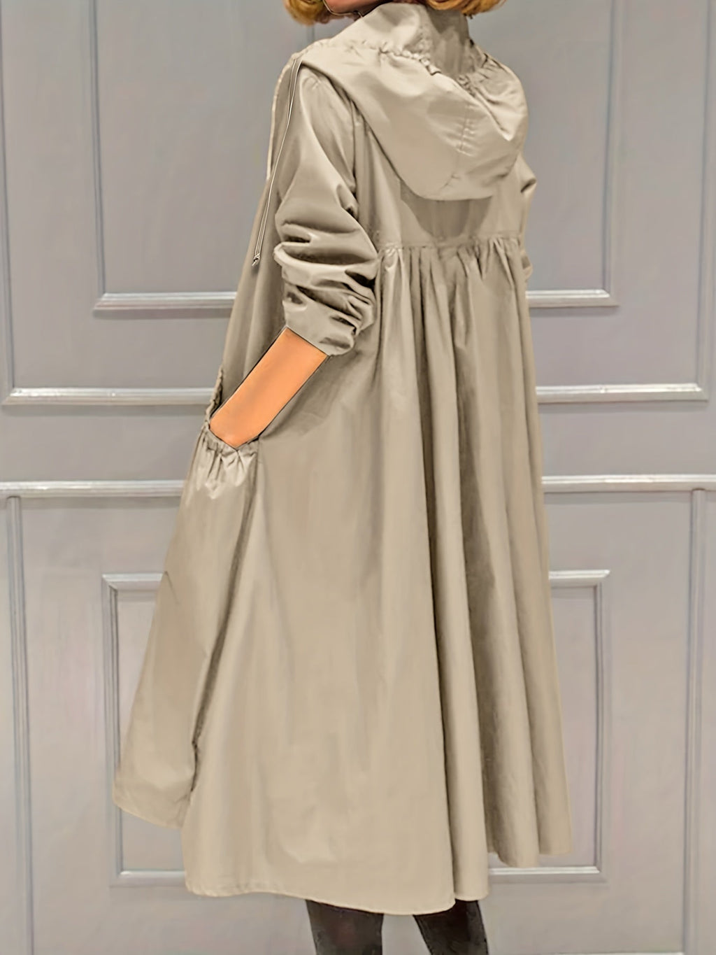Valenzora | Women's Casual Long Jacket with Hood and Zipper