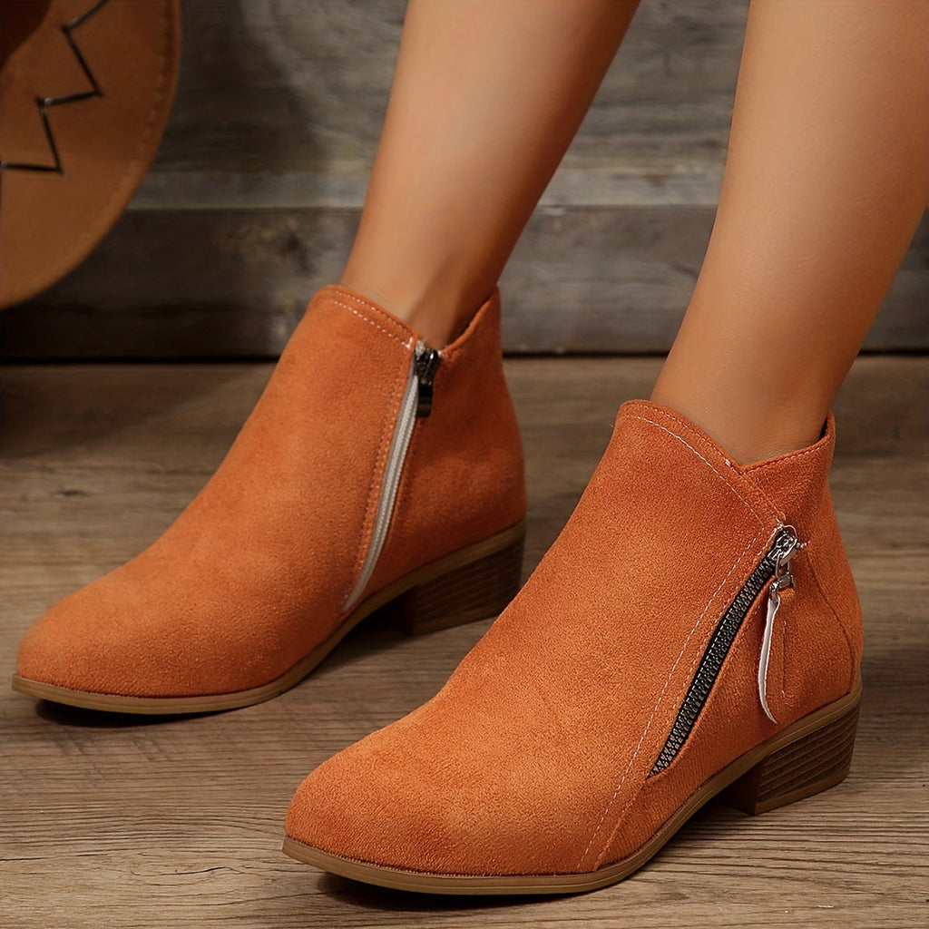 Valenzora - elegant pointed ankle boots with heel and zipper