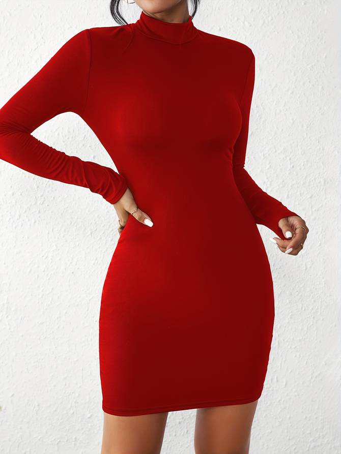 Valenzora – Klassisches Bodycon-Kleid mit Rollkragen