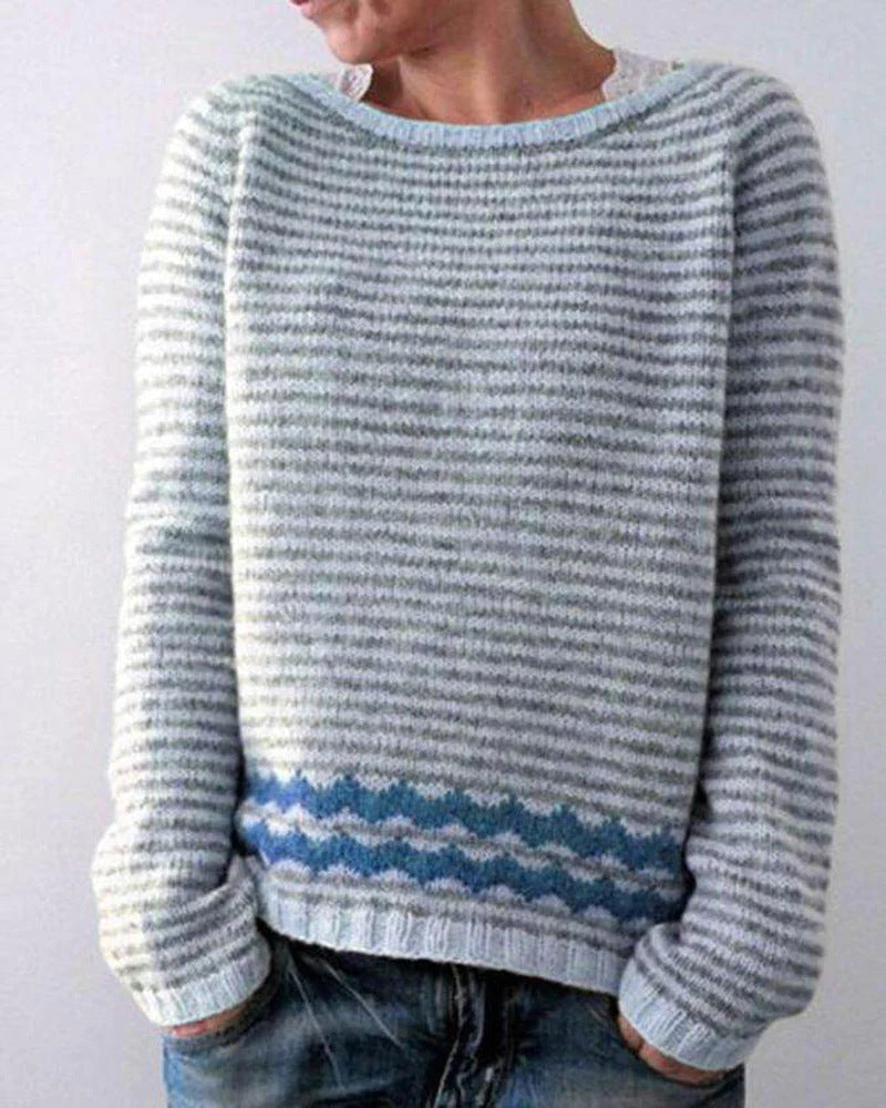 Valenzora | Skandinavischer Pullover – weicher grauer Norwegerpullover für Damen