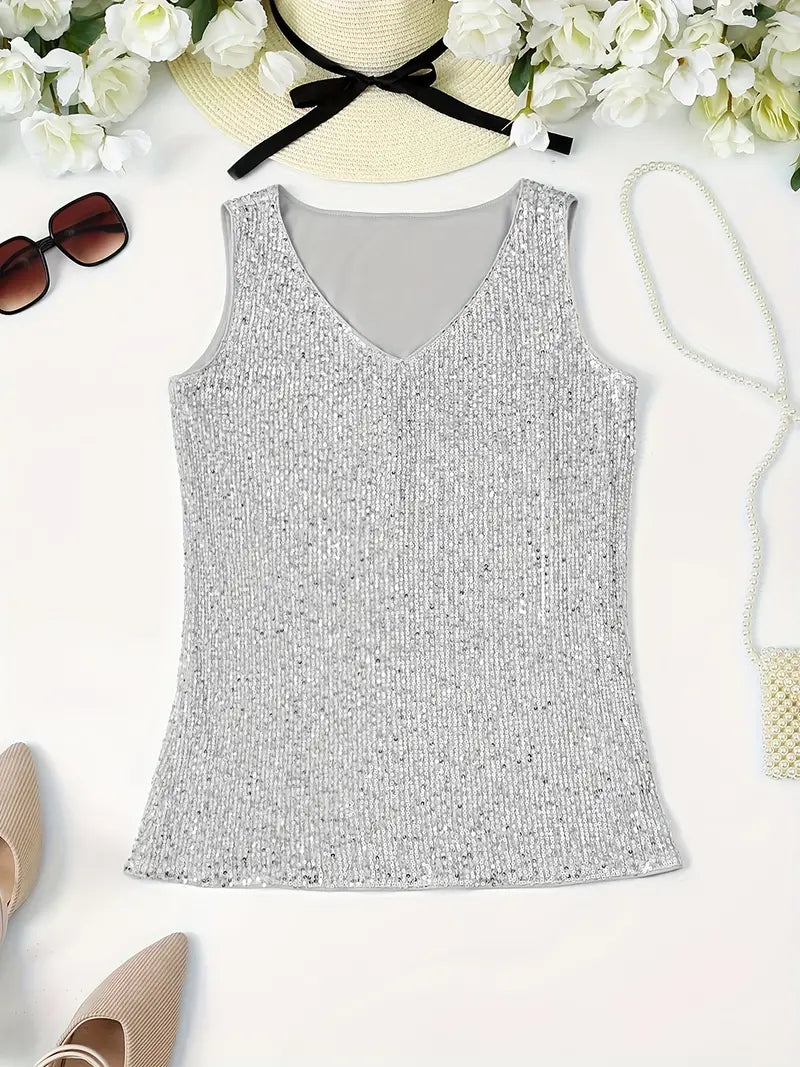 Valenzora | Elegant sleeveless top with sequins