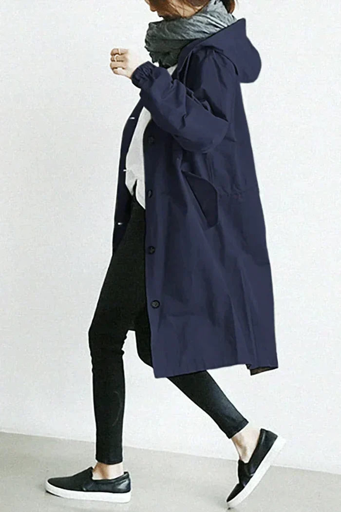 Oversized Kapuzen-Windbreaker-Regenjacke
