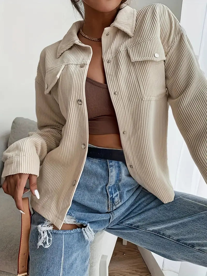 Valenzora | Long-sleeved corduroy jacket with buttons