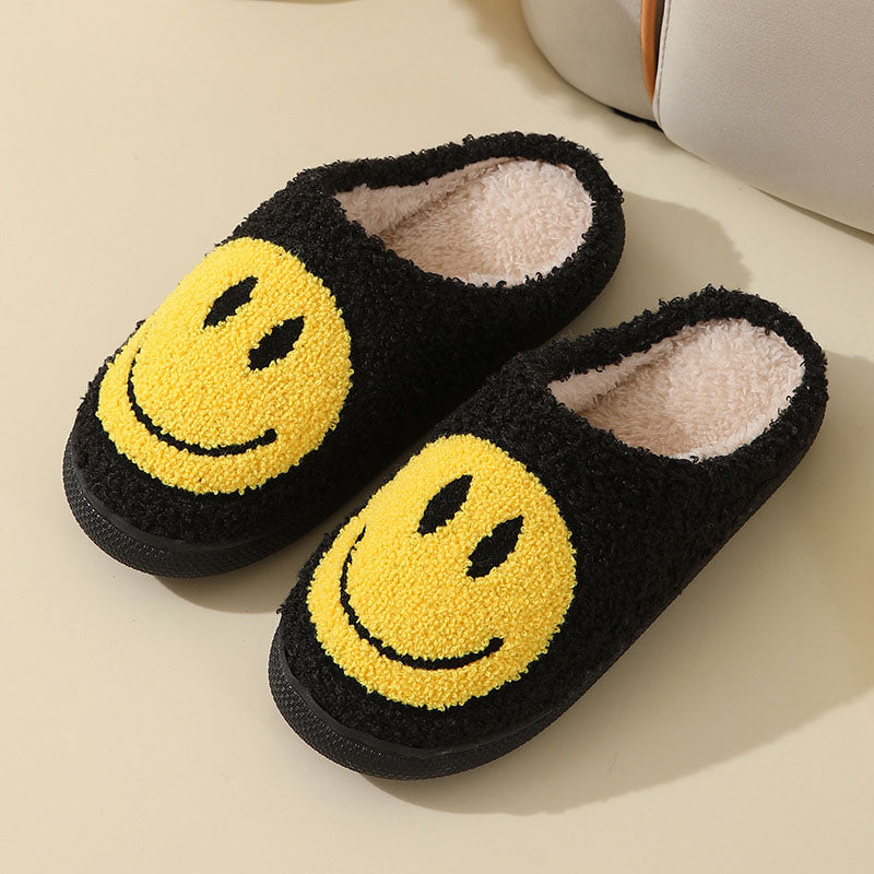 Valenzora Large Smiley Pattern Fur Slippers