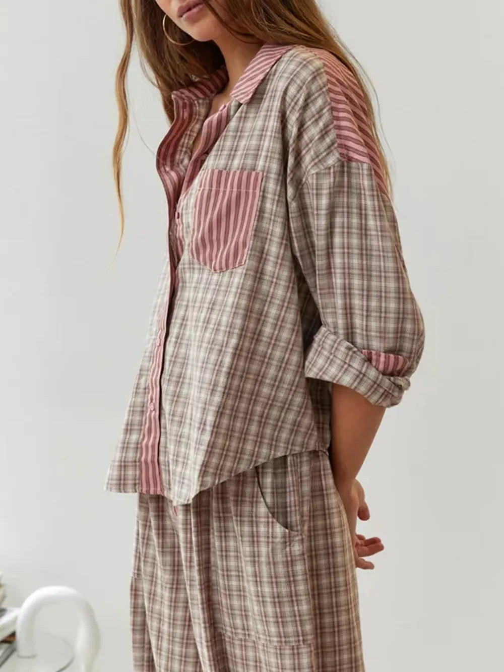 Valenzora | 2-piece casual pajama set - relaxed women's sleepwear