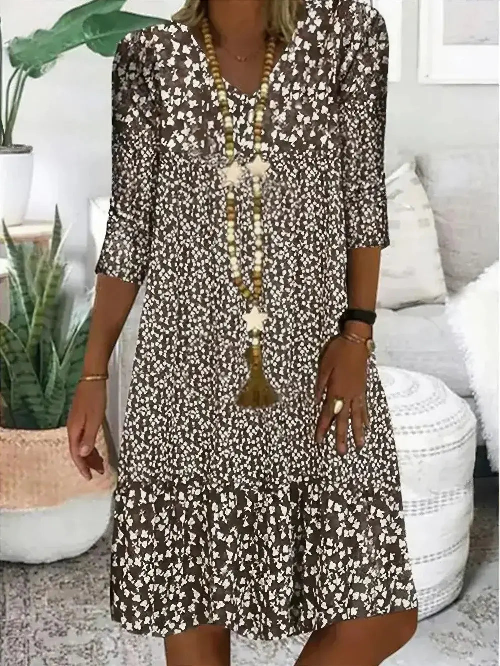 Valenzora | Women's Summer Dress with Floral Pattern