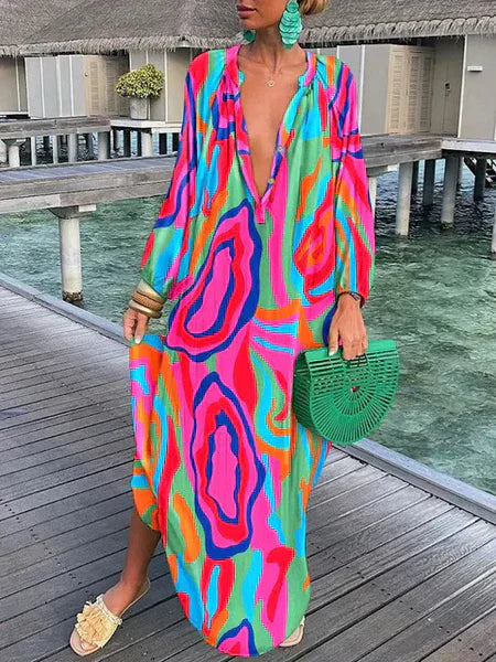 Valenzora | Women's Deep V-Neck Dress