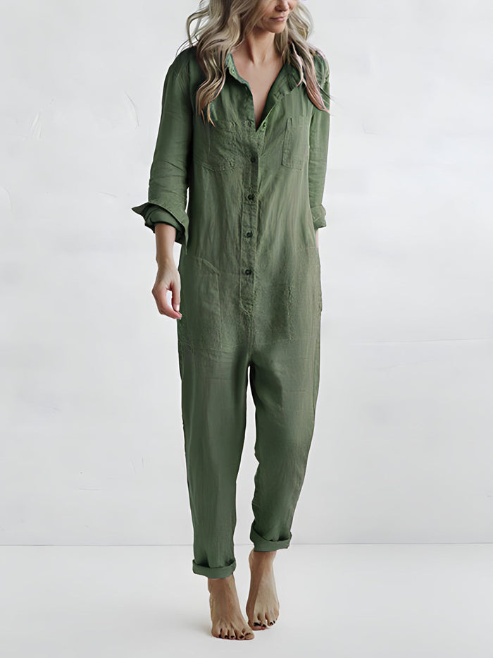 Scarlett™ – Langärmeliger Overall mit Knöpfen
