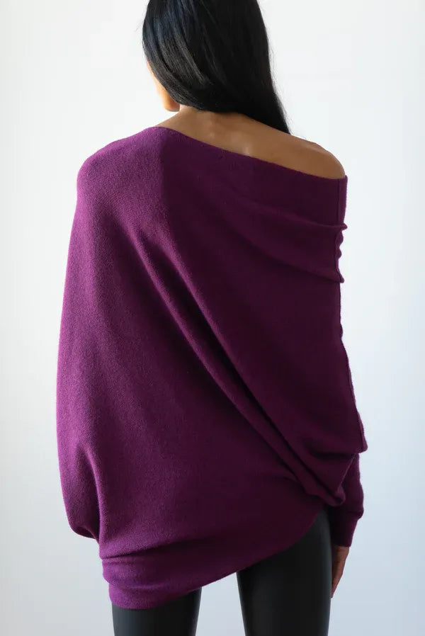 Valenzora | Asymmetrischer Damenpullover mit eleganter Drapierung