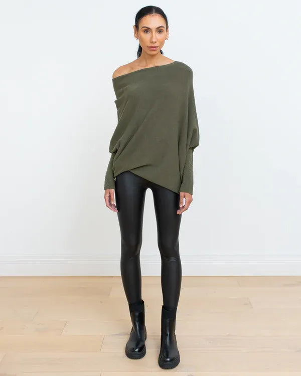 Valenzora | Asymmetrischer Damenpullover mit eleganter Drapierung