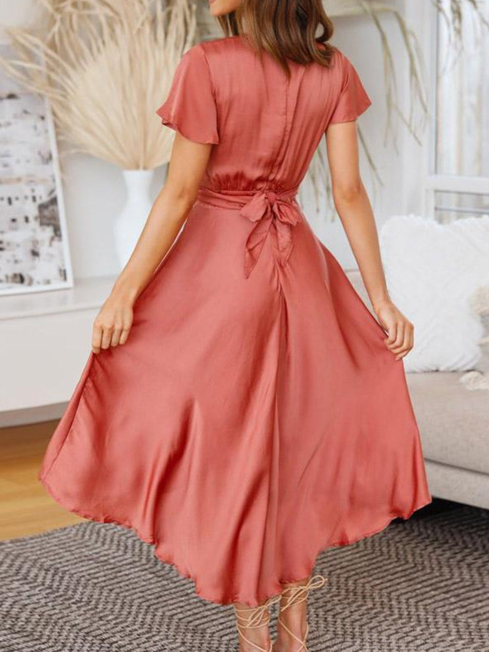 Valenzora | Satin-Wickelmaxikleid für Damen