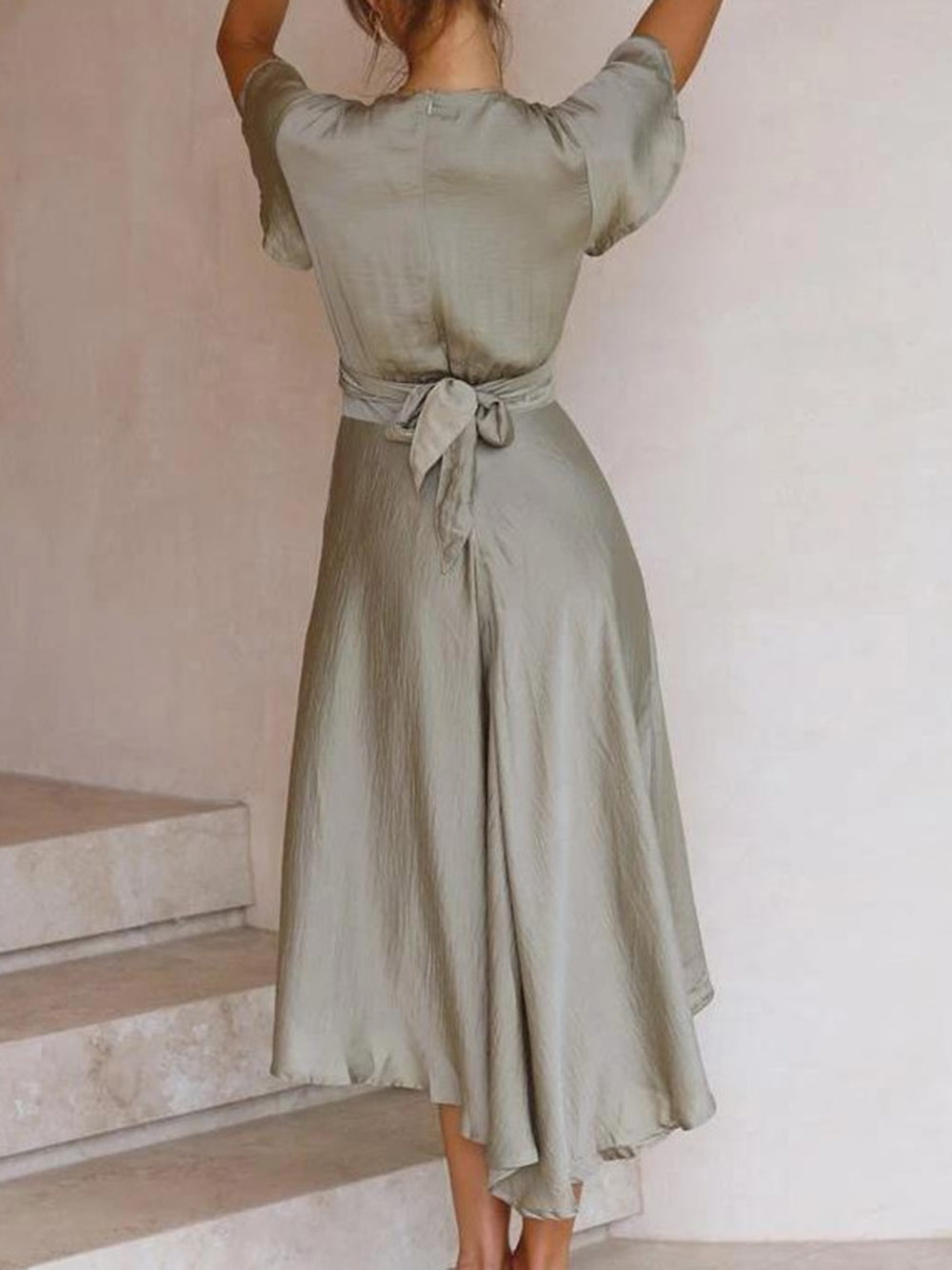 Valenzora | Satin-Wickelmaxikleid für Damen