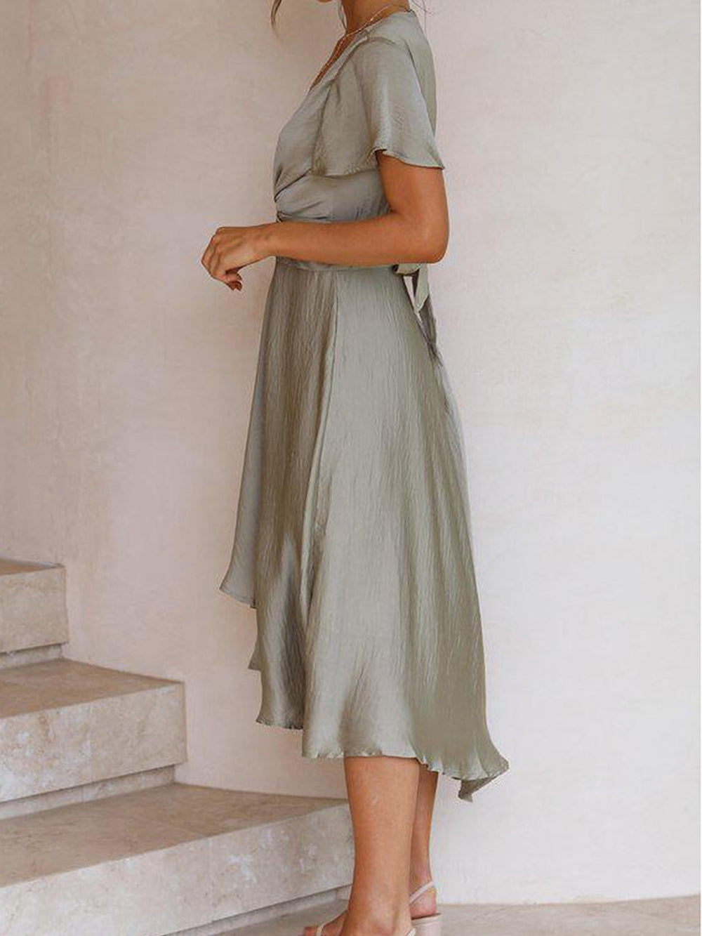 Valenzora | Satin-Wickelmaxikleid für Damen