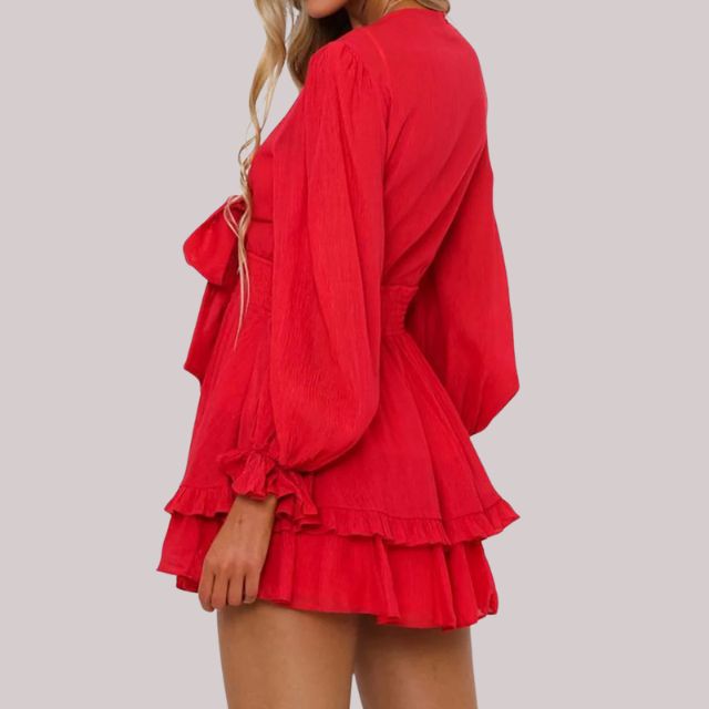 Valenzora | Wrap dress with ruffles and waistband