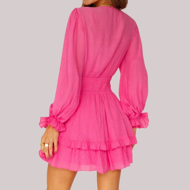 Valenzora | Wrap dress with ruffles and waistband