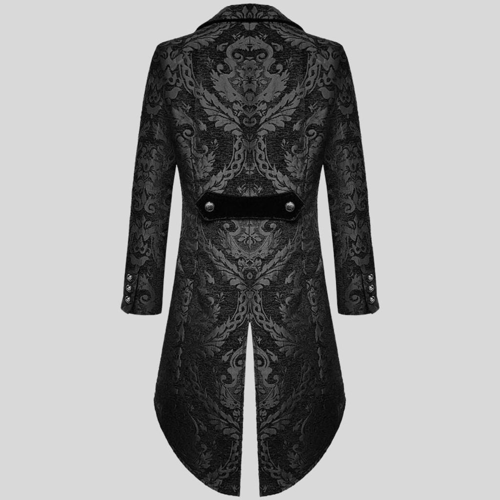 Valenzora | Victorian-Inspired Tailcoat With Embossed Brocade Pattern
